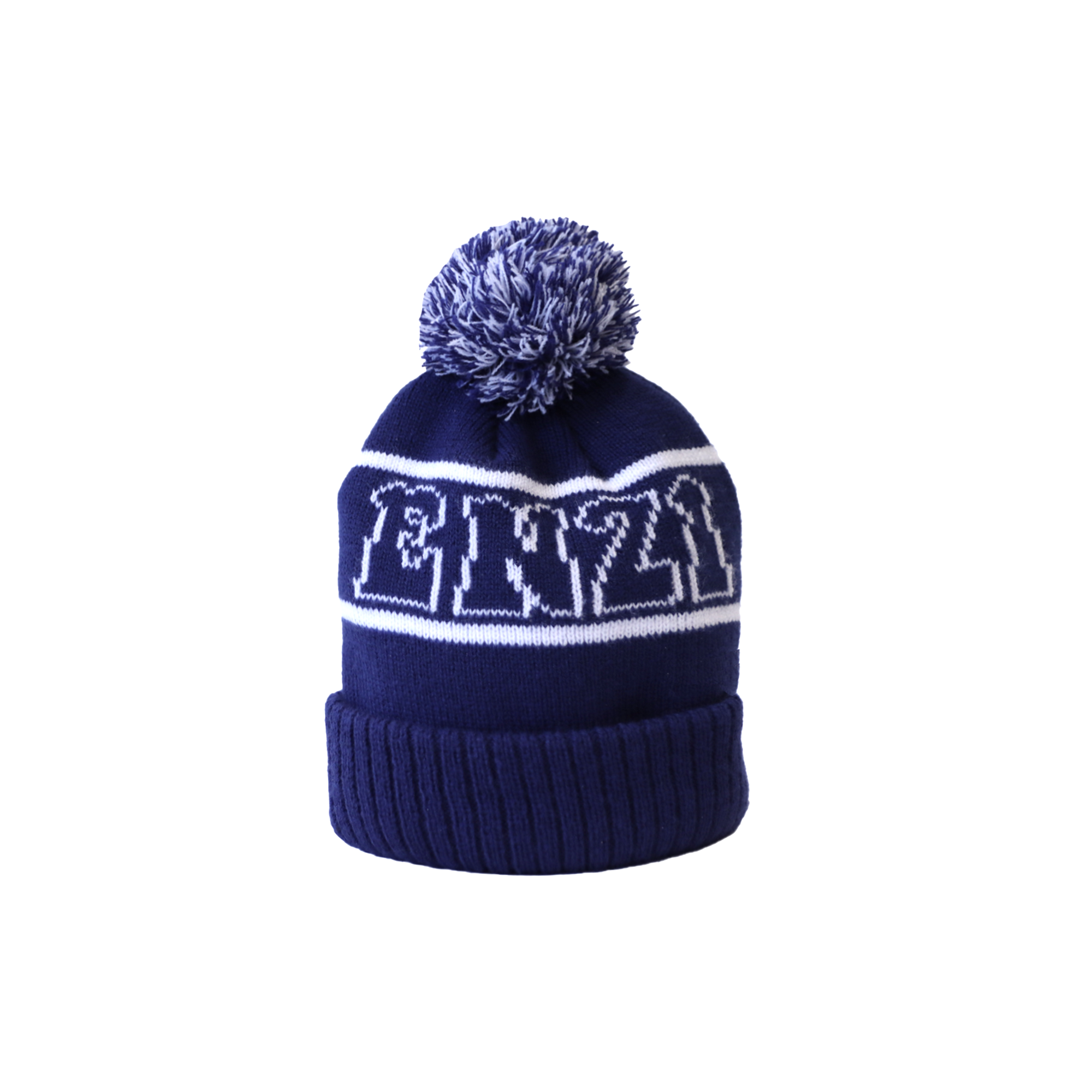 NAVY BLUE "ENZI" POM BEANIE